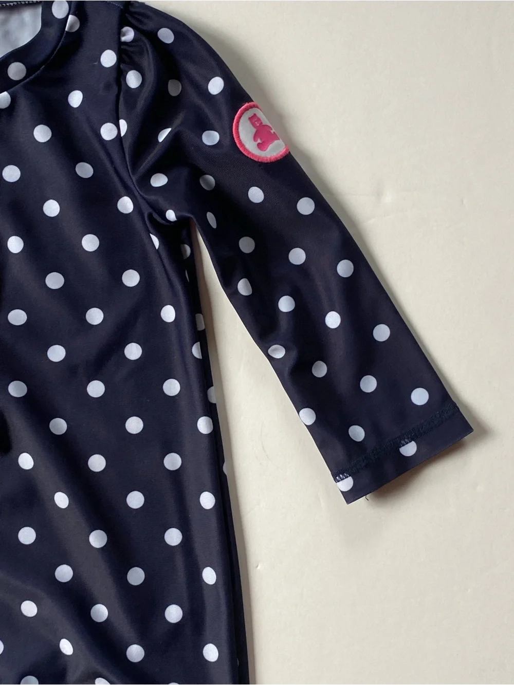 Gap Rashguard Swimsuit 12 18 Months One Piece Polka Dots Long Sleeve Girls EUC